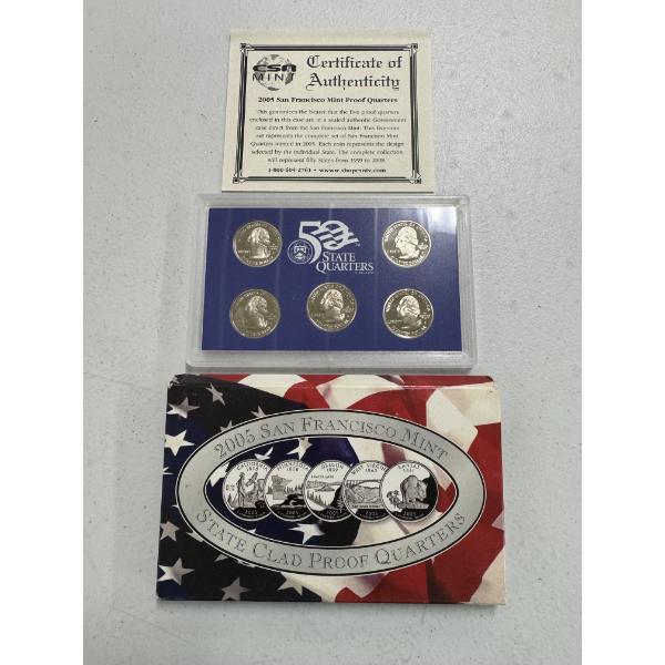 United States San Fransisco Mint State Clad Proof Quarters - 4 Sets - Mint In The Box