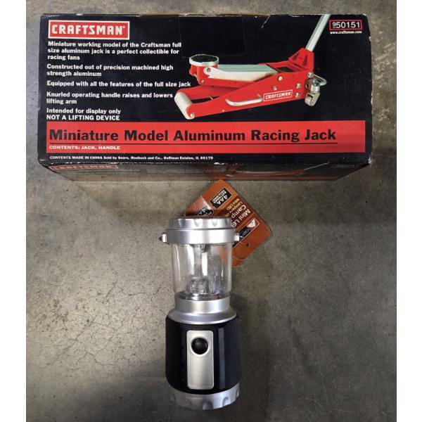Brand New Working Mini Aluminum Craftsman Racing Jack And Mini Lantern