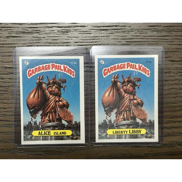 1986 Topps Garbage Pail Kids - Alice Island & Liberty Libby - 113a & 113b - Mint Condition