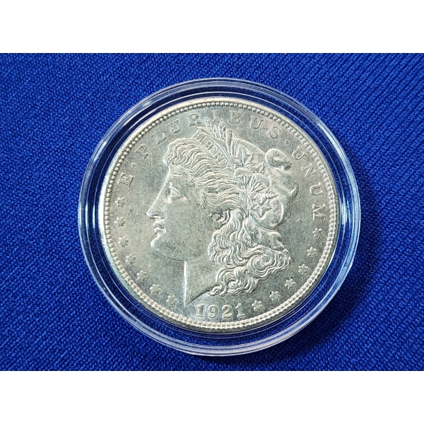 1921-D 90% Silver Morgan Dollar in Capsule