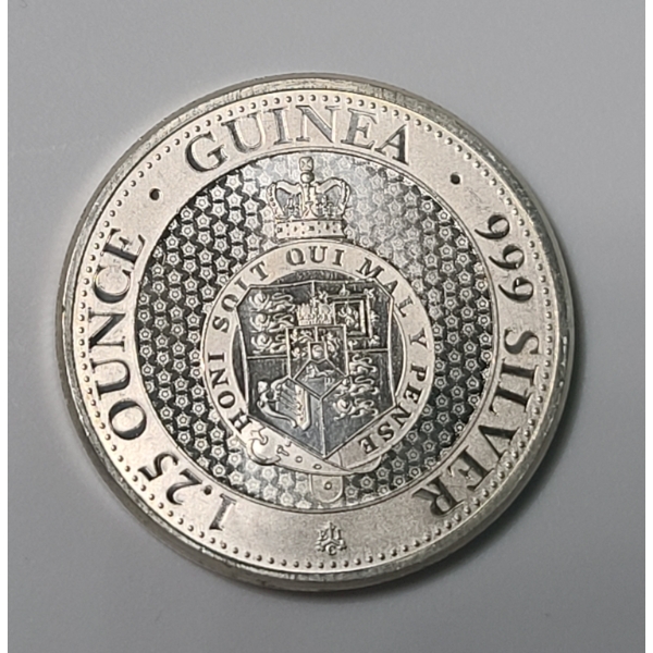2021 St.Helena Rose Crown Shield 1.25 Troy Oz .999 Silver Guinea Coin
