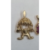 Image 2 : 14K Yellow Gold Tasmanian Devil Charm Pendant & 14K Yellow Gold Ruby Pendant - Total Weight: 2.6g