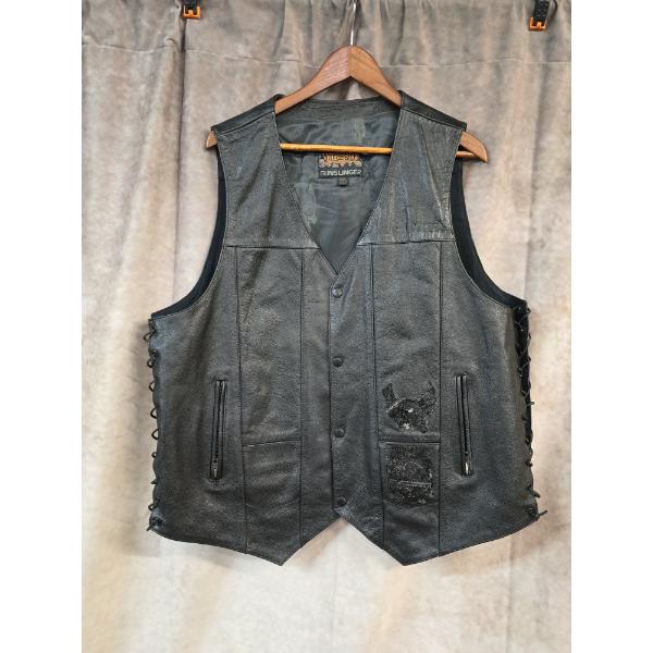 Street & Steel Gunslinger CCW Leather Motorcycle Vest Size XXL