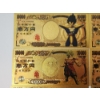 Image 2 : x10 Assorted Dragon Ball Z $10000 999999 24K Gold Foil Banknotes Set w/ CoA