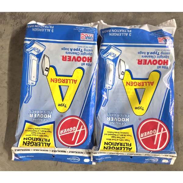 Brand New! Two 3 Bag Packs Hoover Type A Allergen Upright Vacuum Cleaner Replacement Bags 
