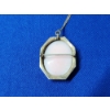 Image 5 : Vintage Carved Cameo Gold Filled Pendant Necklace & Cufflinks w/ Ruby Glass Stone