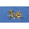 Image 3 : (2) Pairs Of 14K Gold Stud Earrings -Heart Shaped Pink Cubic Zirconia Earrings & Open Setting - 1.8g