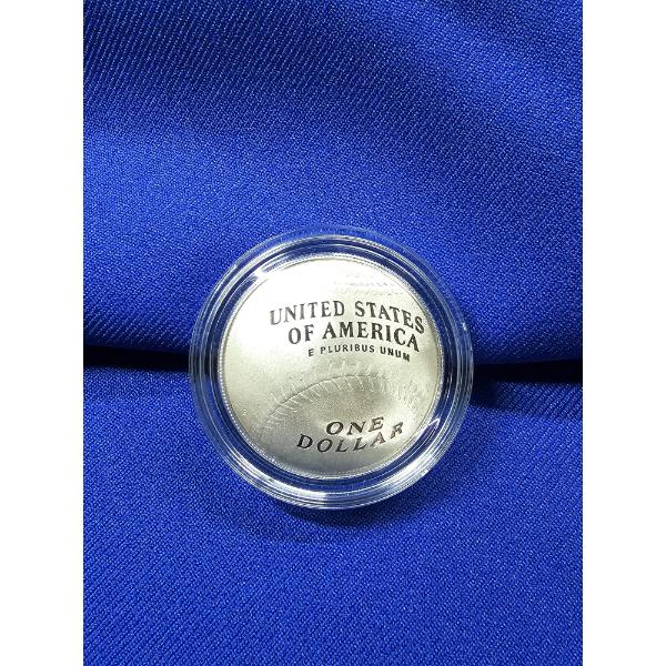 2014- P Uncirculated National Baseball Hall of Fame Curved Silver Dollar Commemorative