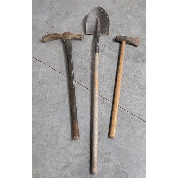 Shovel, Log Splitter And Pick Axe -No Shipping Available