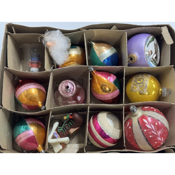 12 Assorted Vintage Christmas Ornaments 