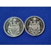 Image 2 : 1964 & 1965 Canadian 50 Cent 80% Silver Coins 