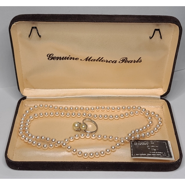 Pearl Ring - Size 5 & Genuine Mallorca Pearl Necklace 