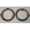 Image 1 : Unique Vintage South Asia Higher Percentage Silver 4.5" Tribal Ankle Bangles - Total Weight: 383.3g