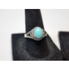Image 2 : Two Sterling Silver Rings with Large Turquoise/Light Blue Stones - TW: 8.6g 