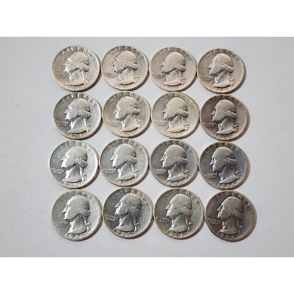 $4.00 Face Value of Assorted Years U.S. 90% Silver Quarters