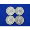 Image 1 : x4 Assorted Years U.S. 90% Silver Washington Quarters FV: $1.00