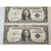 Image 3 : Lot of FIVE U.S. 1935-A Blue Seal Silver Certificates