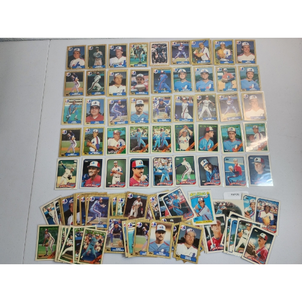 Near Mint 1980's Montreal Expos Topps Tiffany Baseball Trading Cards - All in Card Sleeves