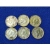 Image 1 : x6 1941 British 3 Pence Silver Coins ASW: 0.042 oz Each
