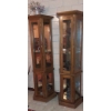 Image 2 : 1st Of 2 - Tall Woden Mirrored Back Glass Shelved Curio Cabinet - See Pics - Offered Separately