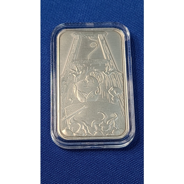 Limited Edition Pit Bullion 1 Troy Ounce .999 Fine Silver Bar With Antique Finish- Guillotine