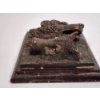 Image 2 : Wolf Face Sculpture Wall Decor - Textured - Wood Base