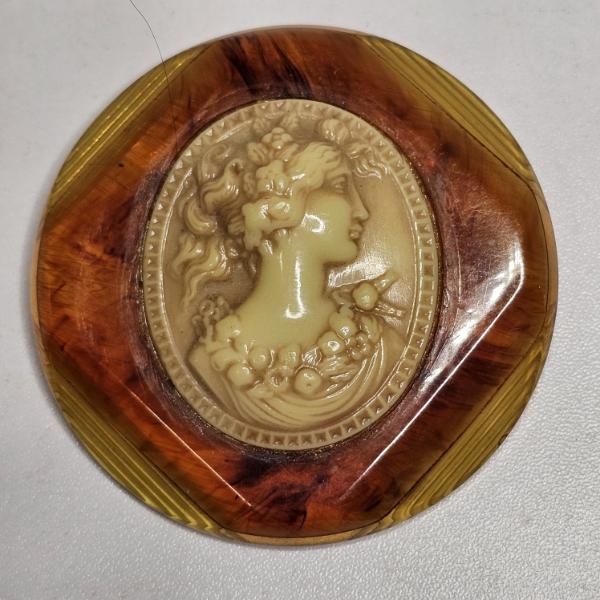 Pair of Vintage Stylish Late Victorian Era Cameo Brooches