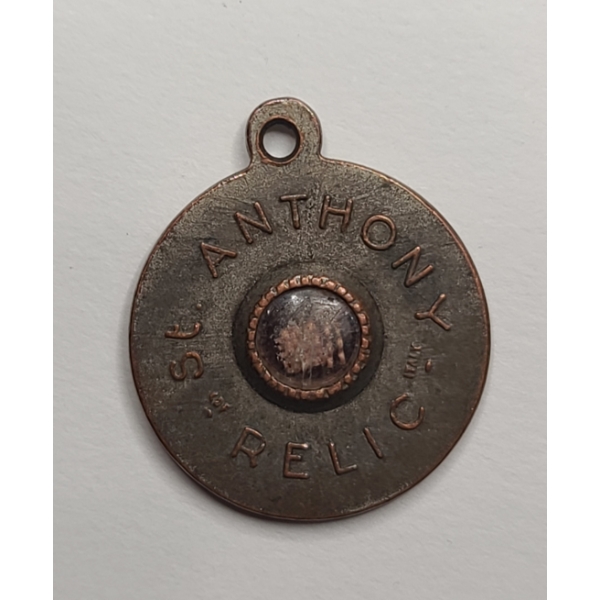 Vintage Saint Anthony Relic Patron Of Lost Articles CDF Italy Pendant Medal 