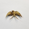 Image 1 : Gorgeous Victorian 14K Gold Swallow Brooch with Intricate Details and Gemstone Eye TW: 3.1g