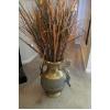 Image 2 : Vintage Brass Vase With Dragon Handles - 17" x 12" With Florals Shown