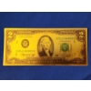 Image 1 : United States $2 Note 999999 Gold Foil Banknote - Excellent Condition