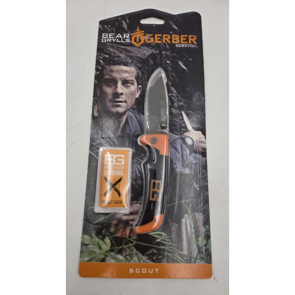 New Gerber Folding Survival Knife With 1/2 Serrated Blade