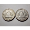 Image 3 : Two Benjamin Franklin 90% Silver United States Half Dollars ~ Both Nice Looking Coins!