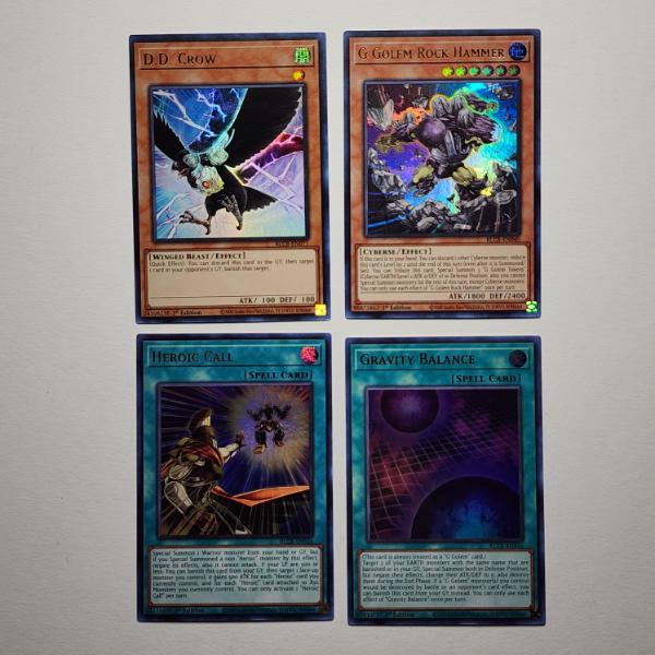 Four Assorted Holo Yu-Gi-Oh Trading Cards 