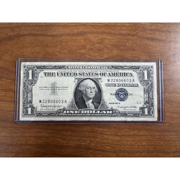 1957 United States Washington Silver $1.00 Certificate In Protective Holder 