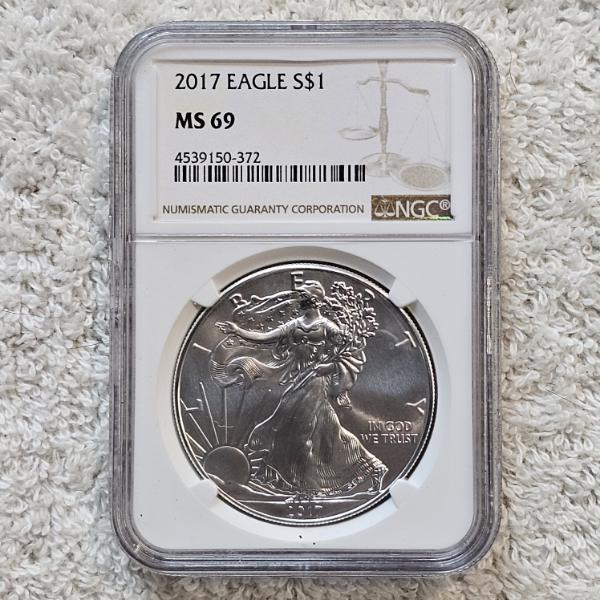 NGC MS69 Graded 2017 .999 Fine Silver 1oz. Eagle