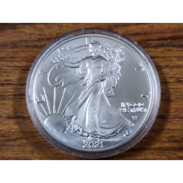 2021 American Eagle ~ TYPE II ~ 1 Oz .999 Fine Silver Round in Protective Case