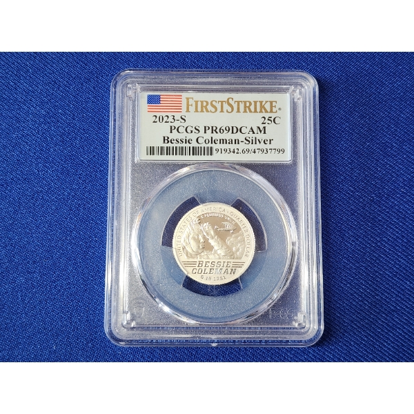 2023-S PCGS PR 69 DCAM Bessie Coleman Silver Quarter
