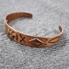Image 3 : Very Nice Vintage 999 Copper Southwestern Style Bracelet Ft. Thunderbird & Arrow Motif Engravings ~ 