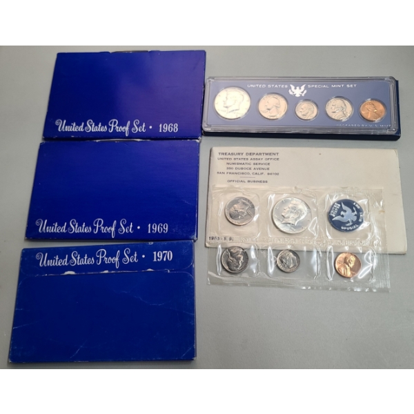 Proof Set Collection Ft. 40% Silver - 1965, 1968, 1969, 1970 Proof Sets & 1967 U.S Special Mint Set