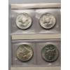 Image 5 : x8 Assorted Years 90% Silver Franklin Half Dollars In Nice Plastic Sleeves FV: $4.00