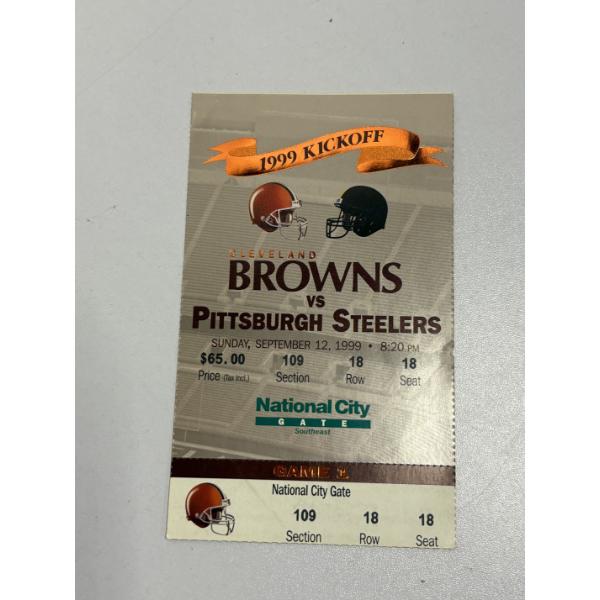 Cleveland Browns Vs. Steelers Ticket September 12, 1999 - 1999 Kickoff - National City Gate 