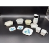 Image 2 : Plastic Corning Ware Dishware Toy Set - 3 Plates - Pots - Pans - Coffee Pot with Burner - Cups 