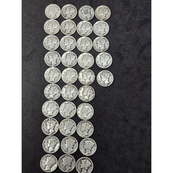 (35) Mercury Dimes - 90% Silver - $3.50 FV
