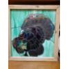 Image 1 : Gorgeous Framed Stained - Leaded Glass Turkey 18 x 20 Overall - See Pics - No Issues