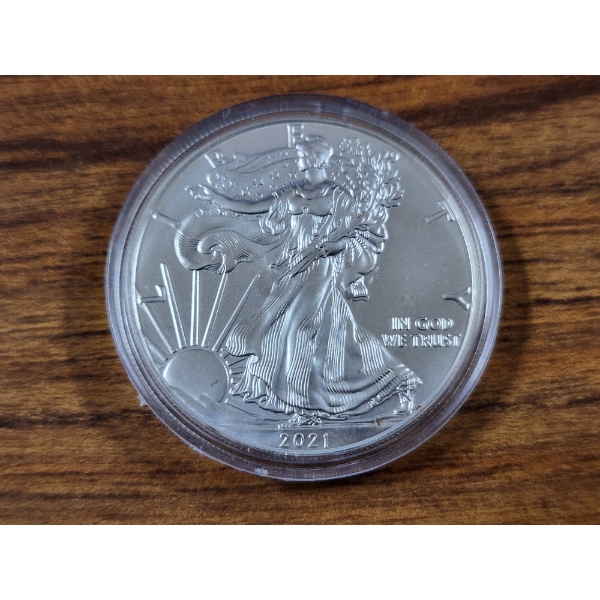 2021 American Eagle ~ TYPE I ~ 1 Oz .999 Fine Silver Round in Protective Case