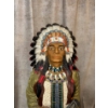 Image 5 : Superb, Rare Native American Chief Statue - Large, Approx 52in Tall  