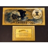 Image 3 : 2 Pcs Historic 1878 Pure 24k .999 Replica Gold Foil $10,000 EAGLE & FLAG United States Large Note