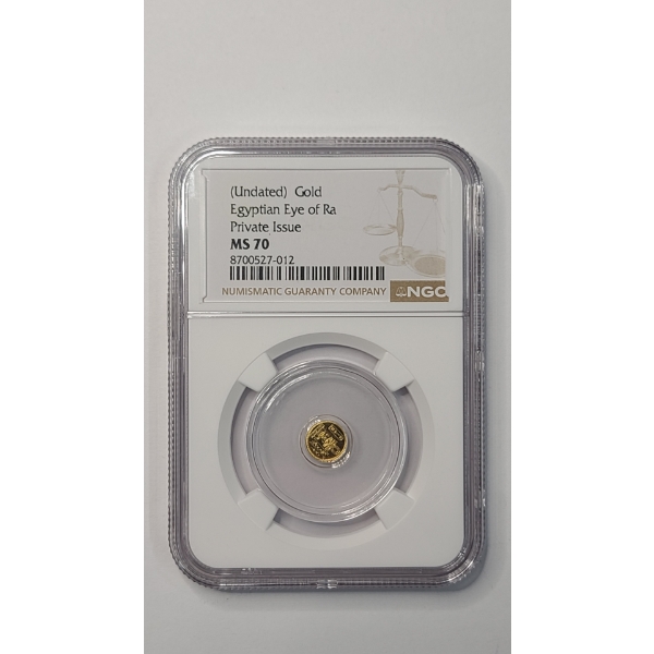 NGC Undated MS 70 Egyptian Eye Of Ra 1/500 oz .9999 Gold Private Issue Coin 