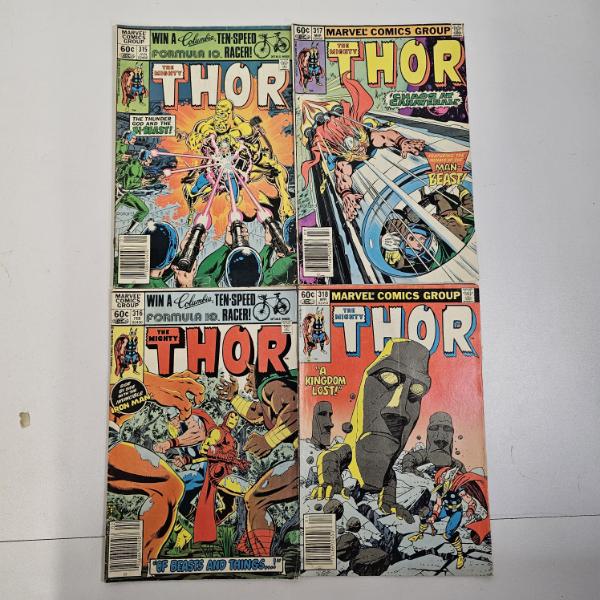 Four Issue Lot Of The Mighty Thor Bronze Age Marvel Comic Books